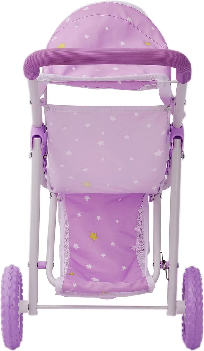 Teamson Kids Poppenwagen OL-00006 - Paars/Wit