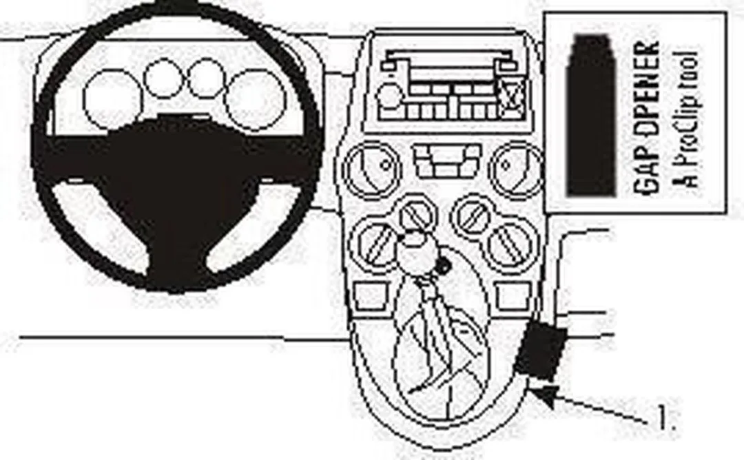 Brodit ProClip Angled Mount 853494 - Fiat Panda 2004-2007 - Zwart - afbeelding 2 van 2