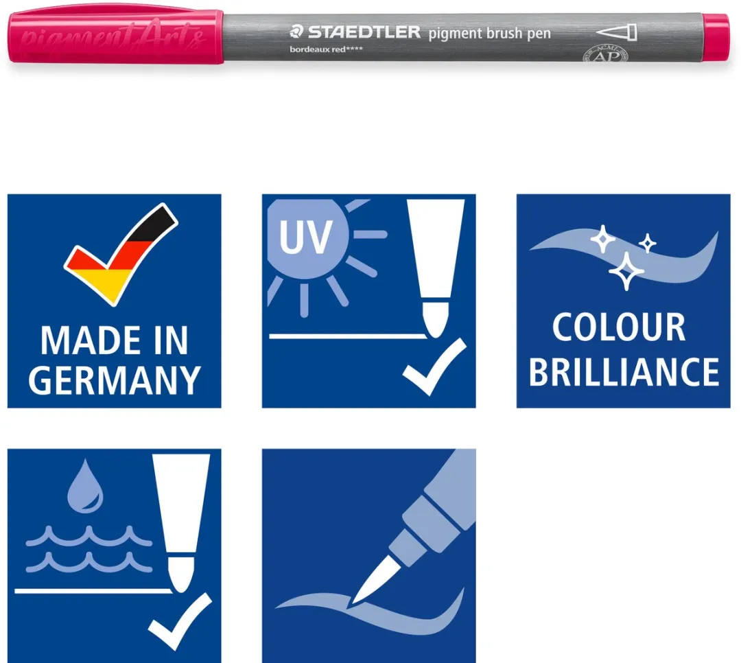 STAEDTLER Pigment Brush Pen Set 12 Kleuren Nature