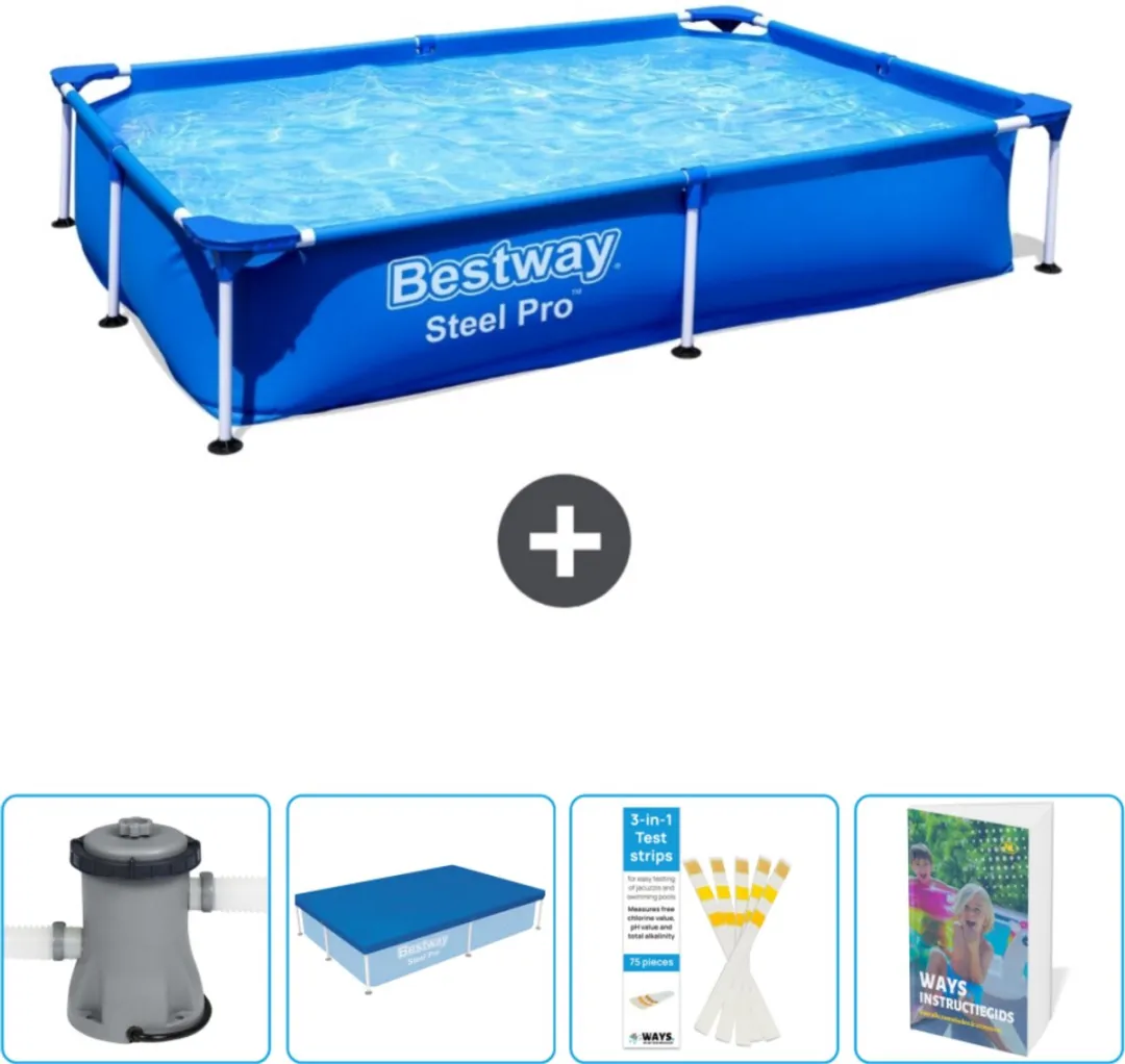 Bestway Steel Pro Zwembad 221x150x43cm Blauw