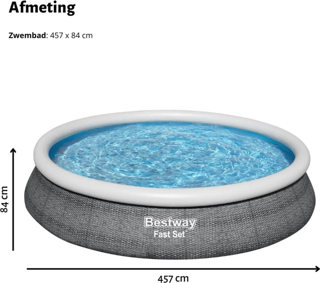 Bestway Fast Set Zwembad 457cm - Rotanprint - 9677L - afbeelding 6 van 6
