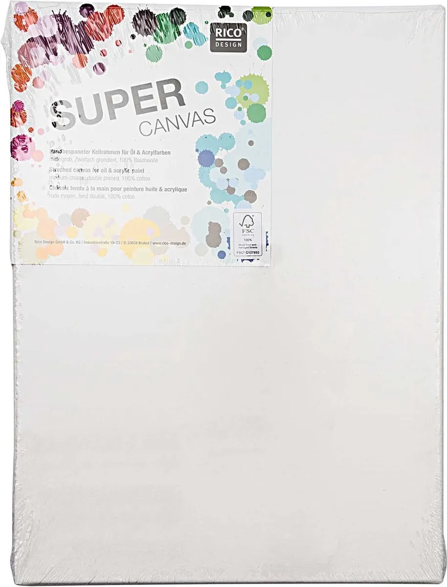 Rico Design Schildersdoek Canvas 30x40cm Wit
