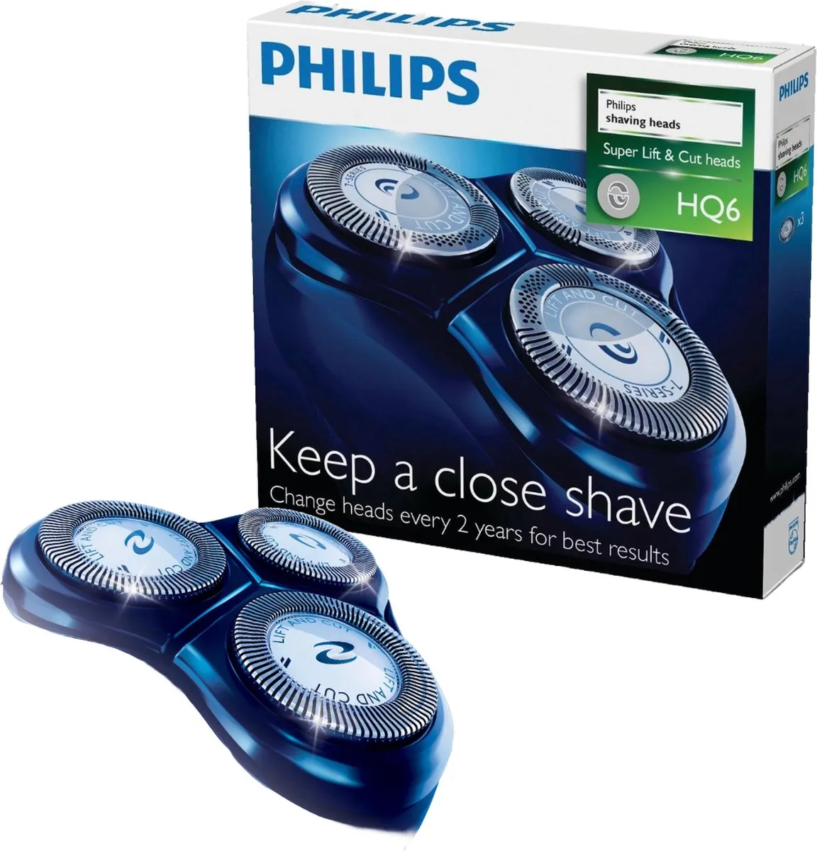 Philips HQ-6/50 Scheerkopset - 3 Koppen - Zilver