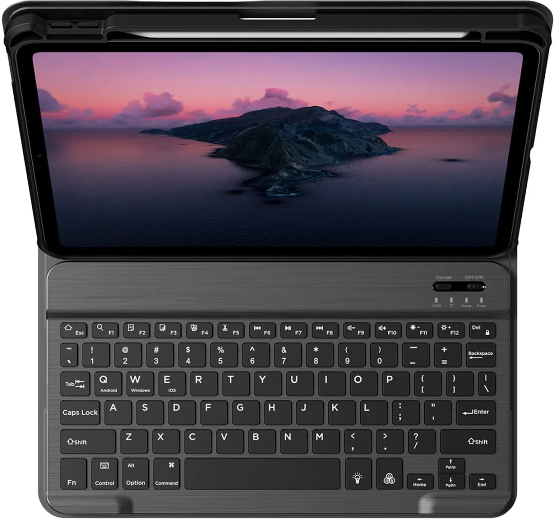 Accezz QWERTY Bluetooth Keyboard Bookcase - 11 inch - Zwart