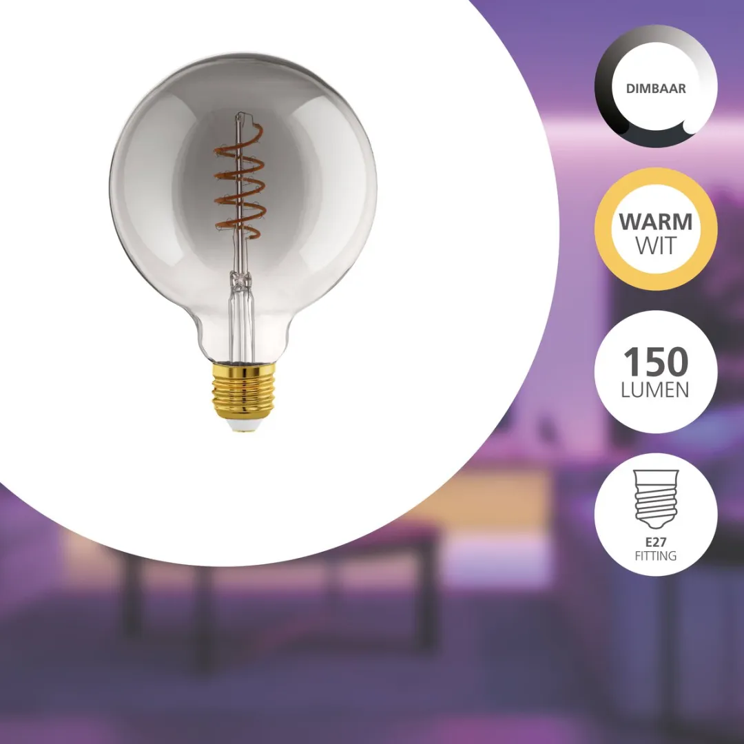 EGLO connect.z Smart LED Lamp E27 Rookglas 2000K Zigbee
