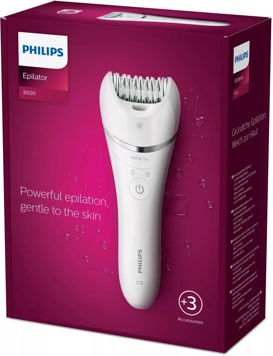 Philips BRE700/00 Wet & Dry Epileerapparaat - Lichaam - 2 Opzetstukken