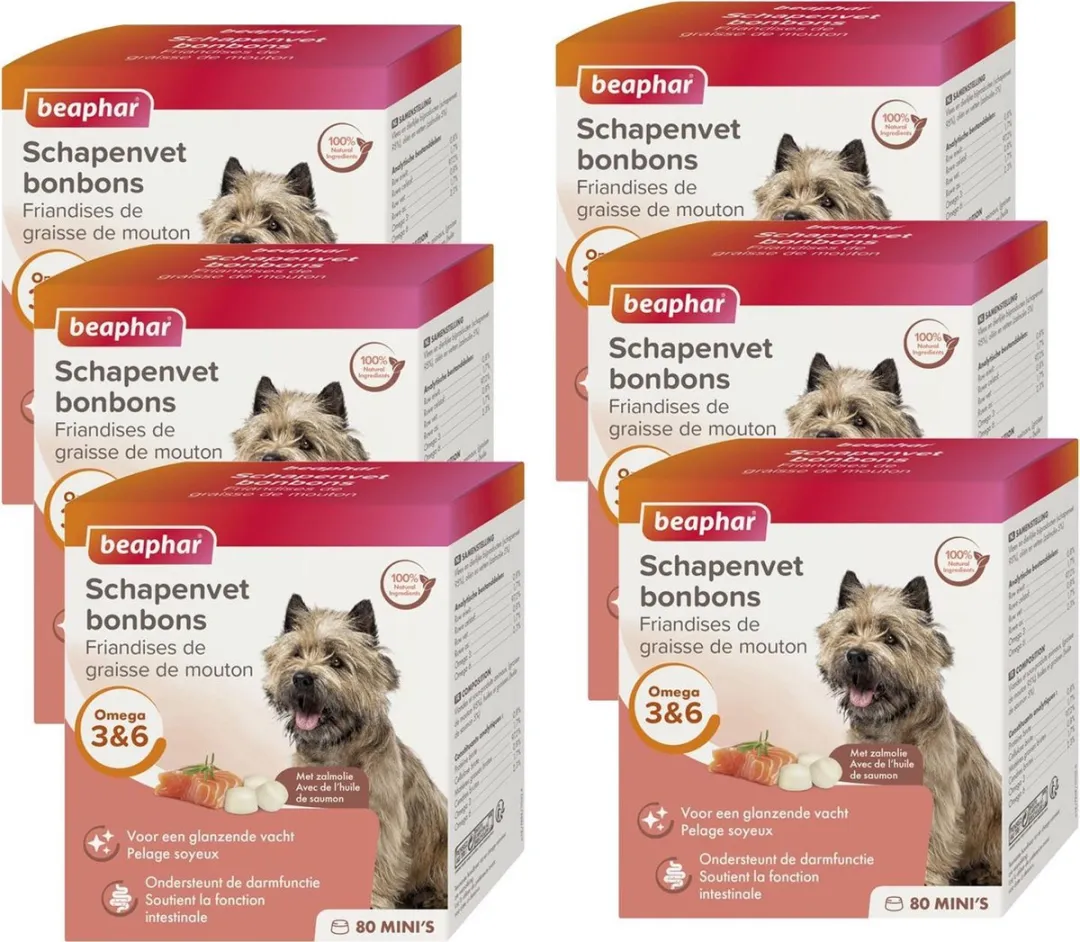 Beaphar Schapenvetbonbons Zalm - 6 Stuks