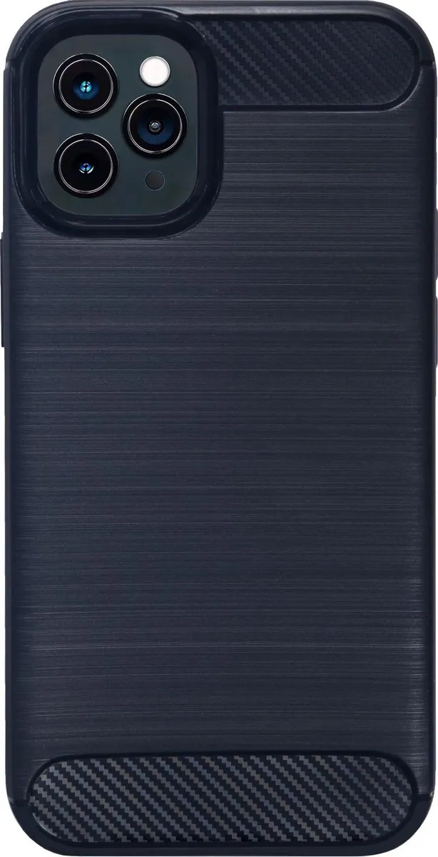 BMAX Carbon Soft Case iPhone 12 Pro - Blauw