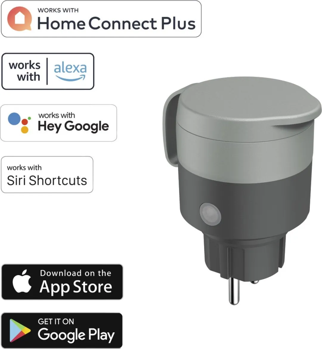 Hama Wi-Fi Stopcontact Buiten 10A 2300W - Grijs - afbeelding 6 van 6