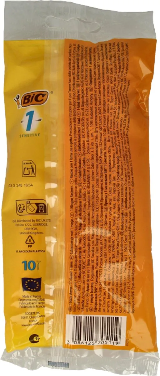 Bic Scheermesjes Sensitive Oranje - 10 Stuks