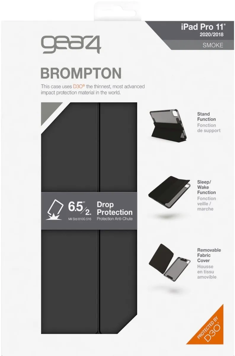 Gear4 Brompton D3O Hoesje iPad Pro 11 2020 - Zwart