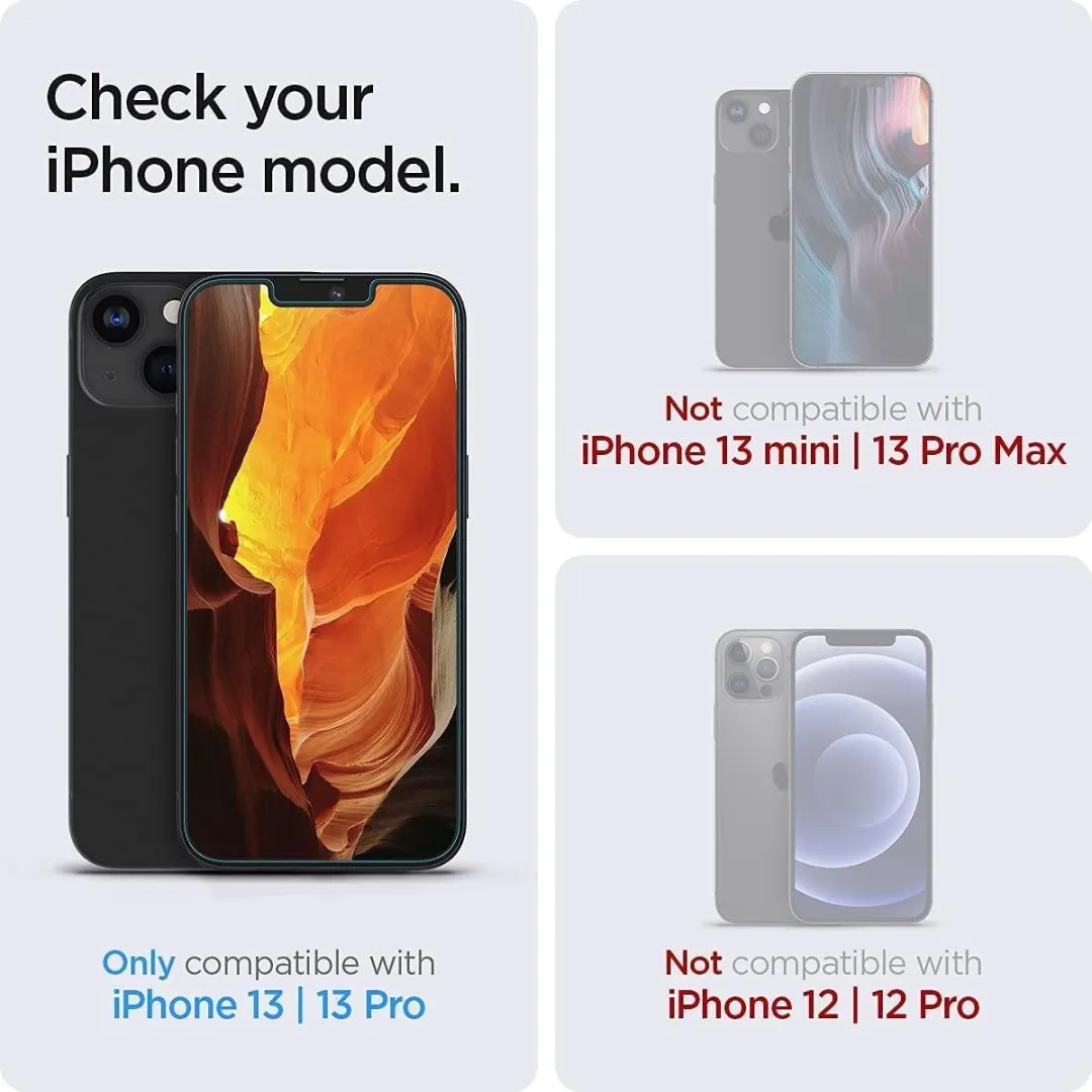 Spigen AlignMaster Glas iPhone 13 Full Cover - 2 Stuks