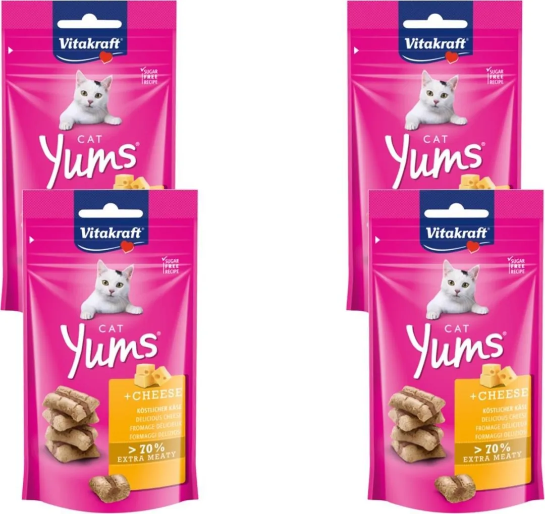 Vitakraft Cat Yums Kaas - 4 Zakken 40g