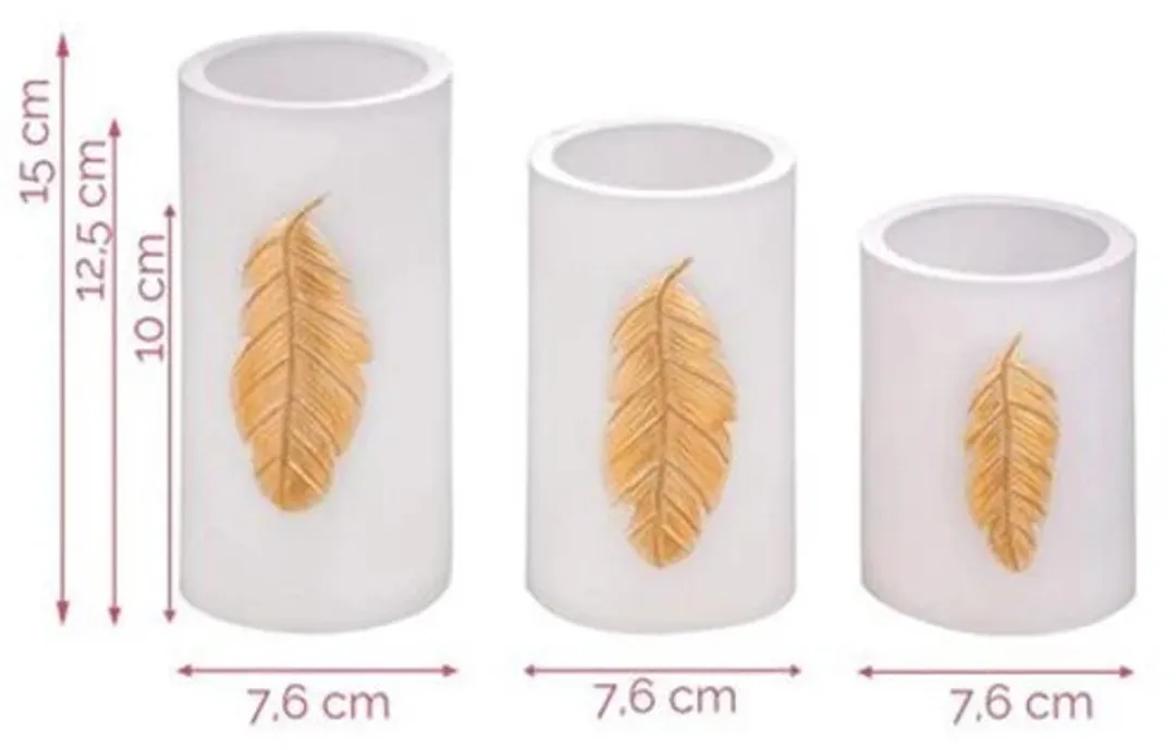 Paulmann Golden Feather LED Wachskaarsen - 3 Stuks (3xAAA) - Wit/Goud