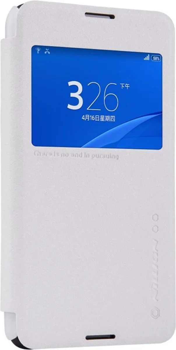 Nillkin Leather Case Sparkle Series Sony Xperia E4g - Wit