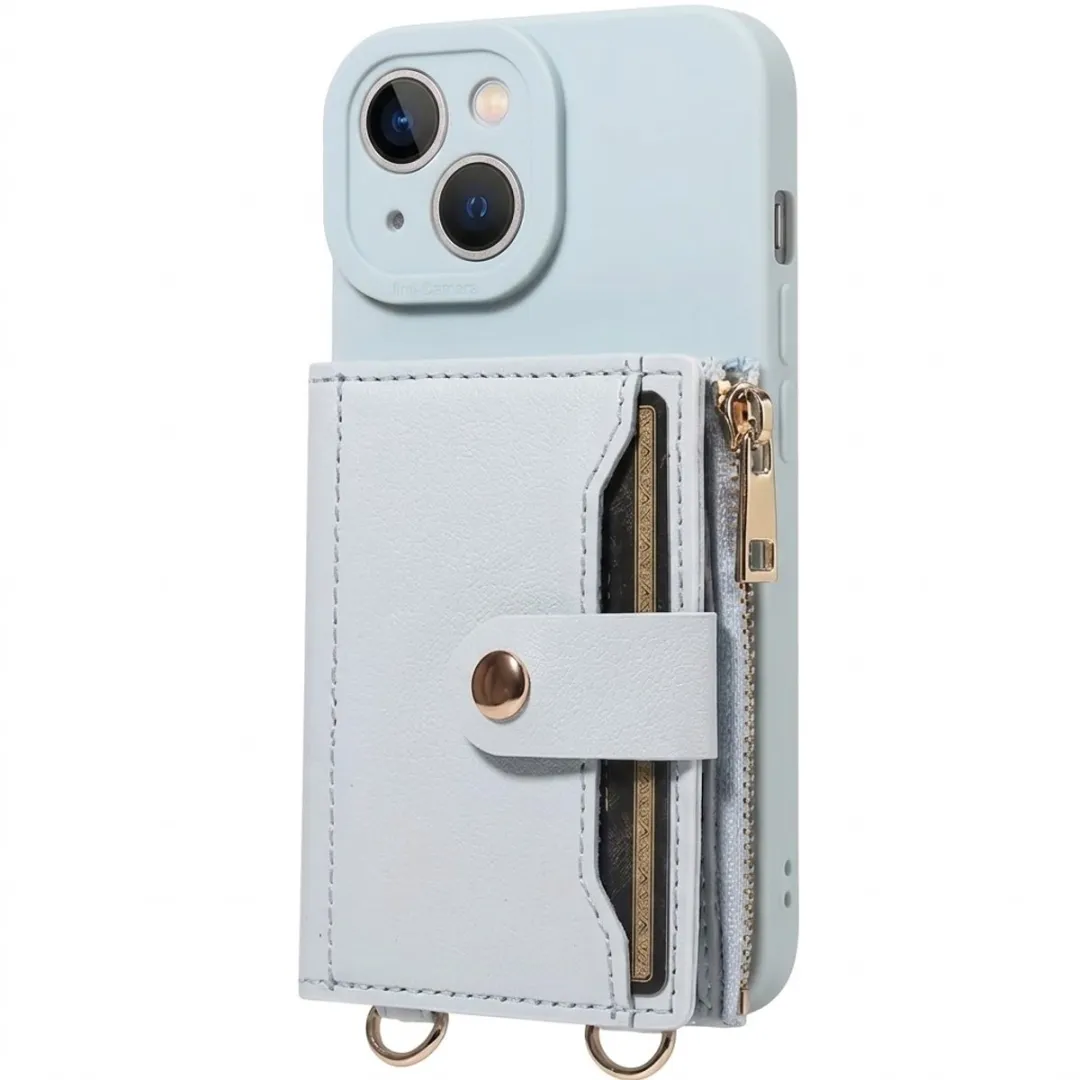 NUVEX Lichtblauw iPhone Hoesje met Portemonnee