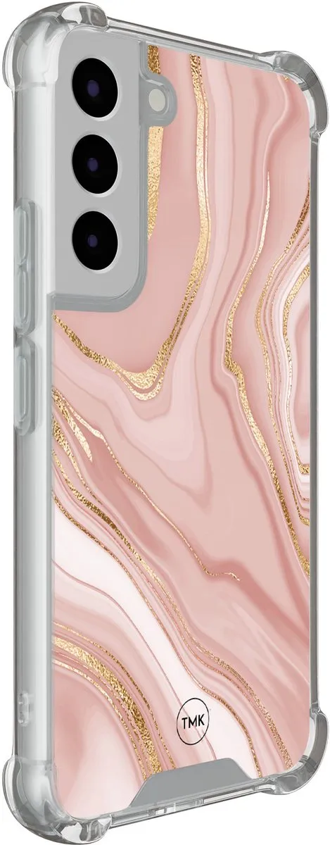Casevibes Shockproof Hoesje Samsung Galaxy S22 - Roze Marble - S/S22/S/005