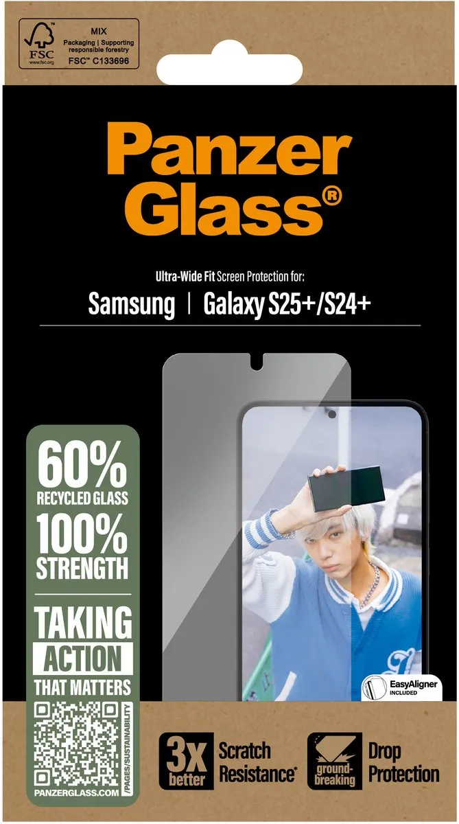 PanzerGlass Ultra-Wide Fit Screenprotector S25 Plus - Case Friendly
