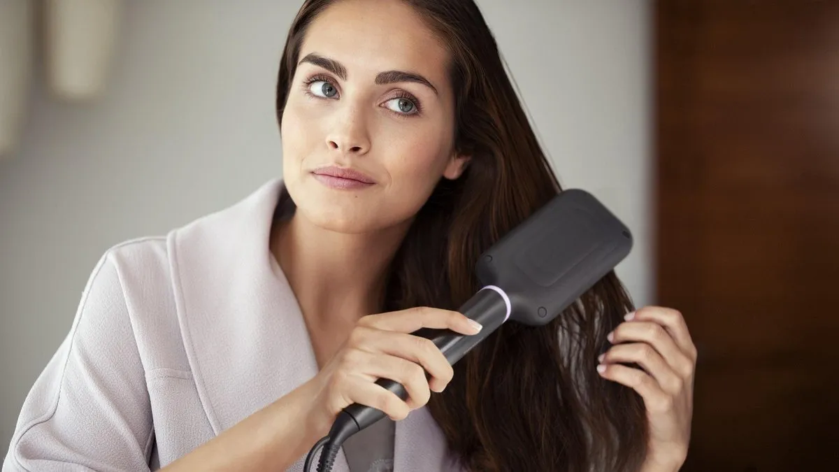 Philips Essential Stijlborstel BHH880/00 - 2 Warmtestanden - Zwart/Paars - afbeelding 6 van 6