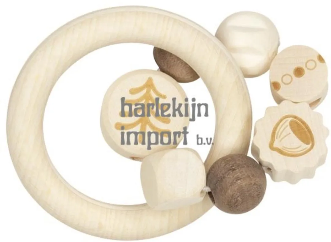 Goki Baby Bijtring BOS - Hout Ø9cm - Multicolor - afbeelding 2 van 2