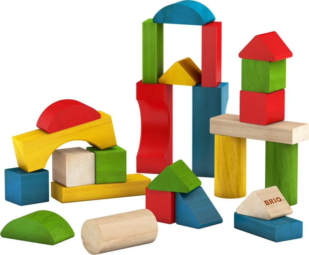 BRIO Wooden Toys Blokken Gekleurd - 25 Stuks - Meerkleurig