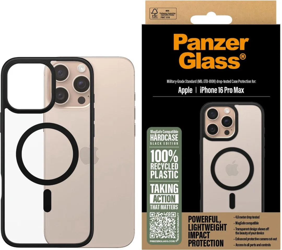PanzerGlass iPhone 16 Pro Max HardCase MagSafe - Zwart/Transparant - afbeelding 6 van 6