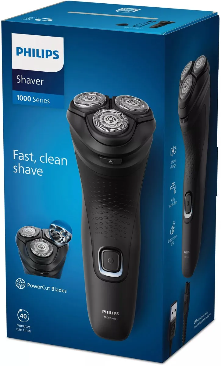 Philips Shaver 1000 Series S1141/00 - Droog scheren - 3 mesjes - Zwart