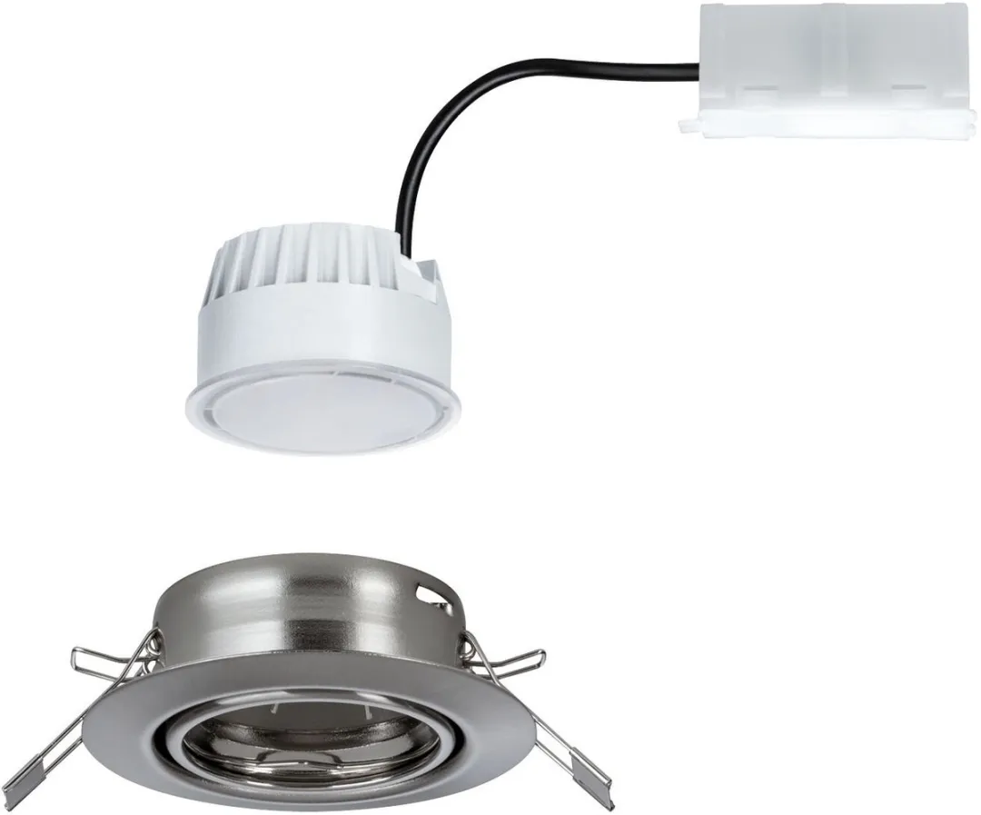 Paulmann Base Coin LED-inbouwlamp 5W 370lm 90mm - Staal geborsteld
