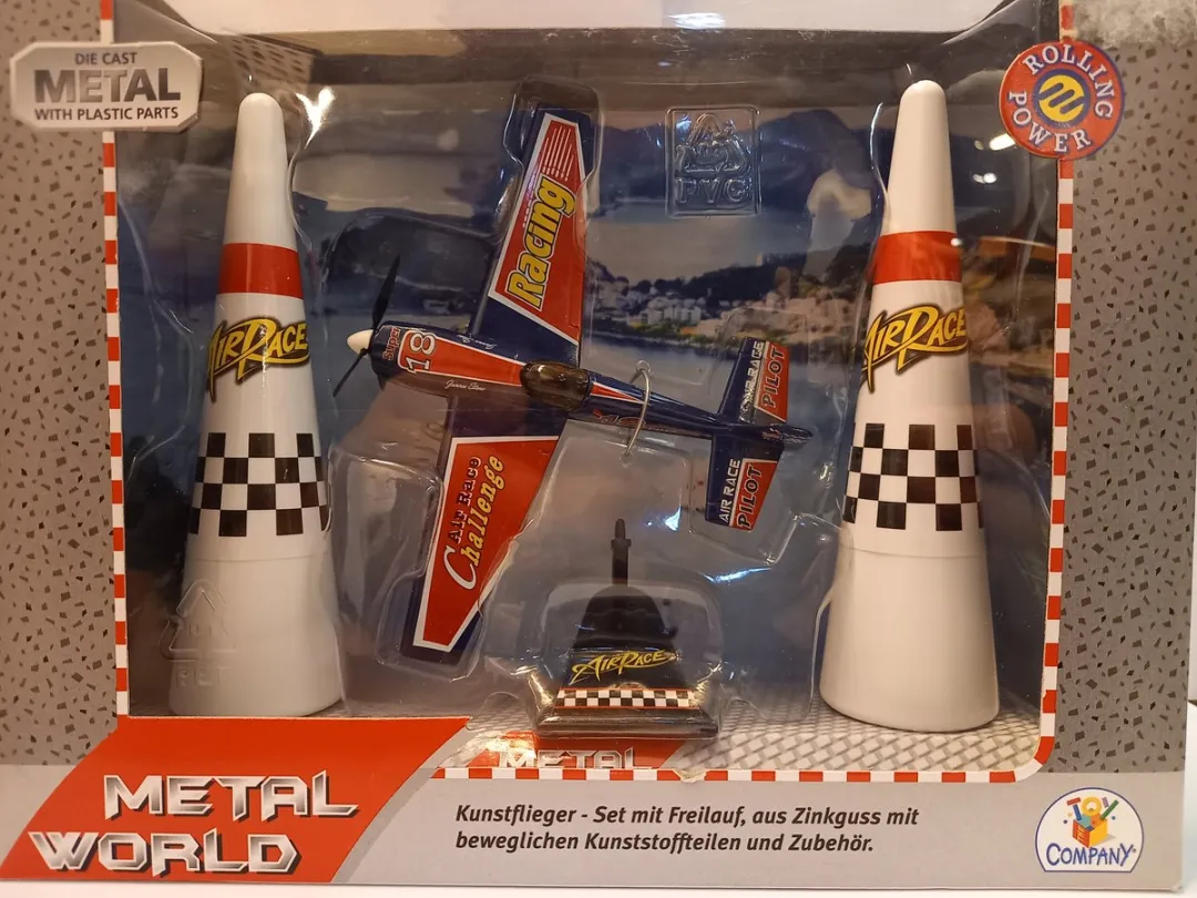 Metal World Kunstvlieger met 2 pionnen - Blauw - Toy Company