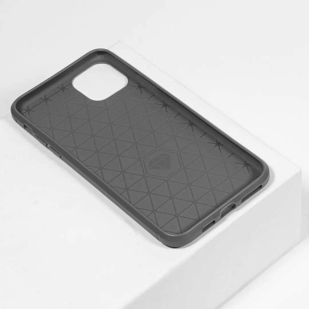 BMAX Carbon iPhone 12 Hoesje - Grijs