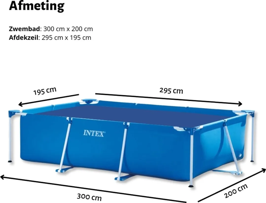 Intex Rechthoekig Frame Zwembad 300x200x75cm - Blauw