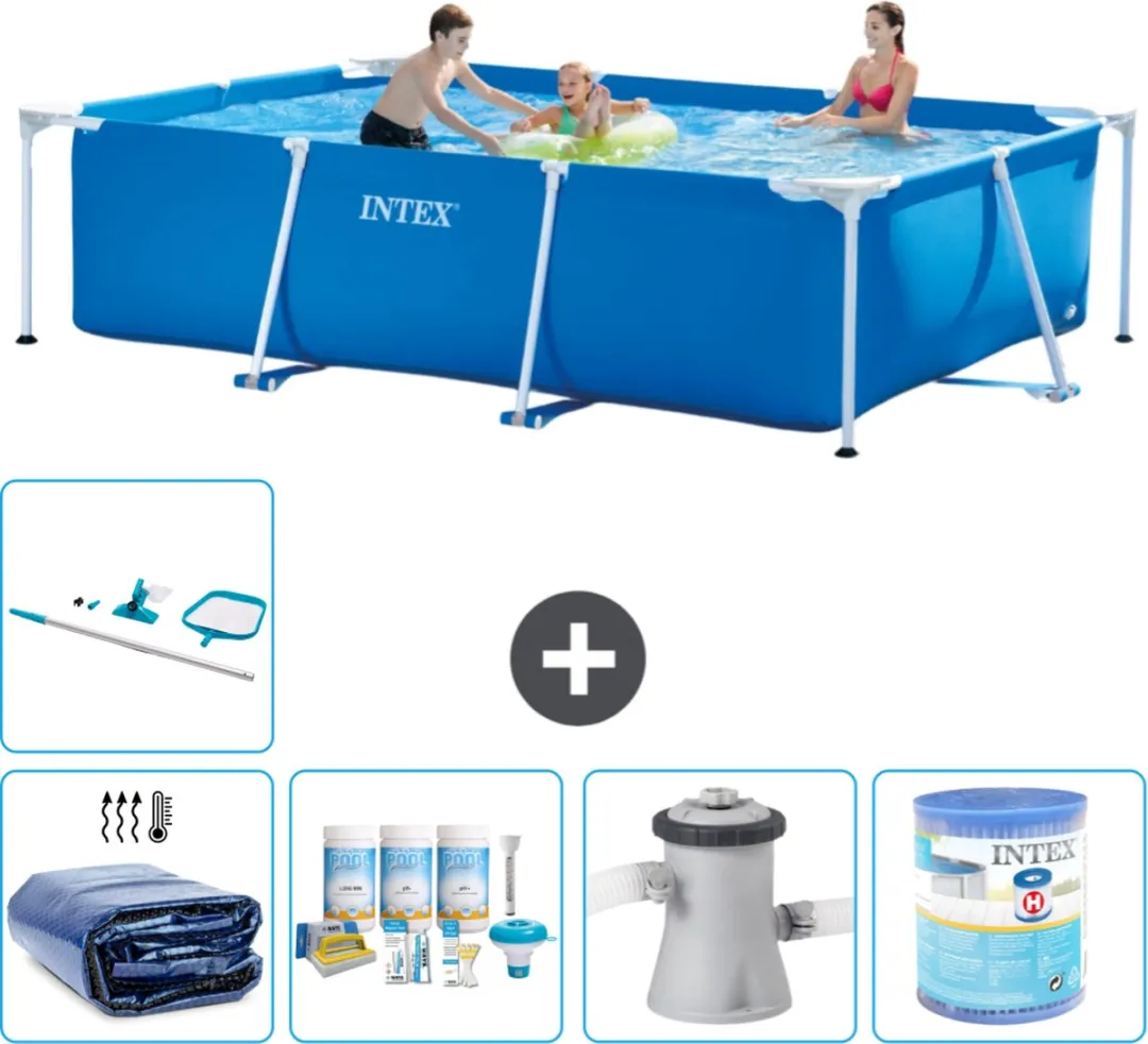 Intex Rechthoekig Frame Zwembad 300x200x75cm - Blauw