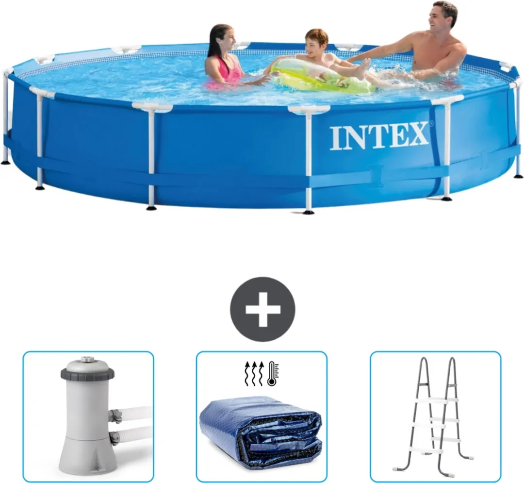 Intex 28210NP-Blauw Rond Frame Zwembad 366x76cm