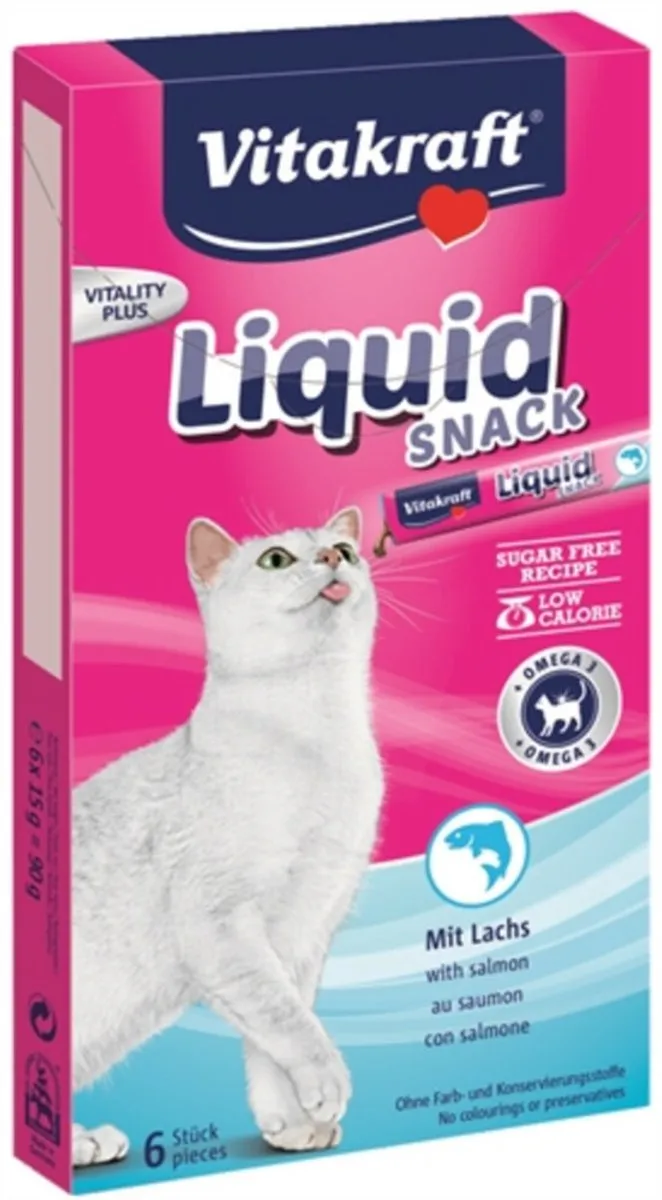 Vitakraft Cat Liquid Snacks Zalm & Omega - 6 Stuks