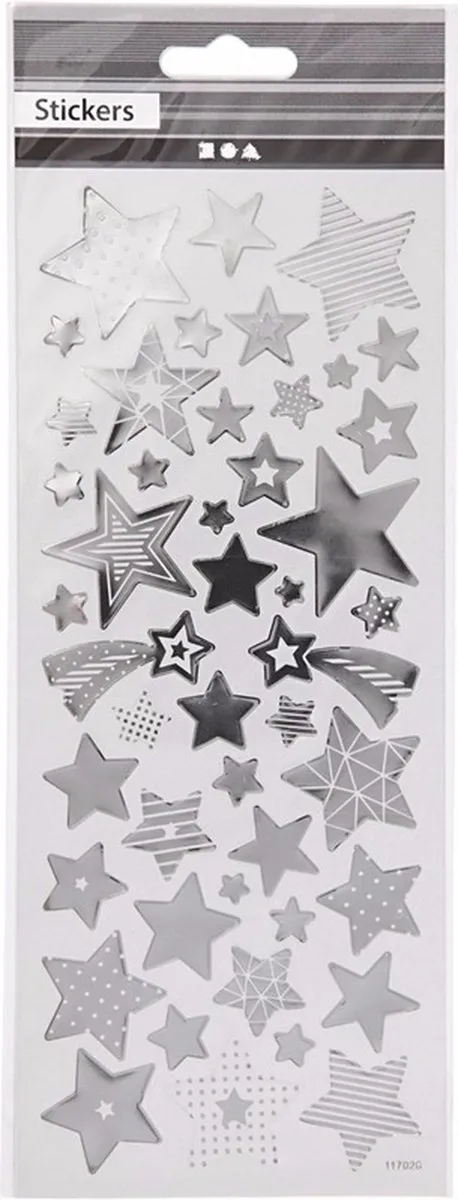 Creativ Company Zilver Sterren Stickers 10x24cm