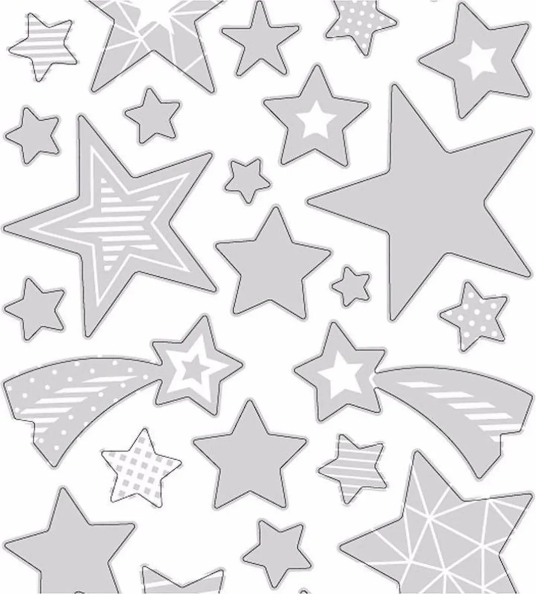 Creativ Company Zilver Sterren Stickers 10x24cm