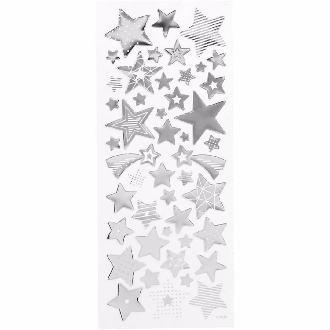 Creativ Company Zilver Sterren Stickers 10x24cm