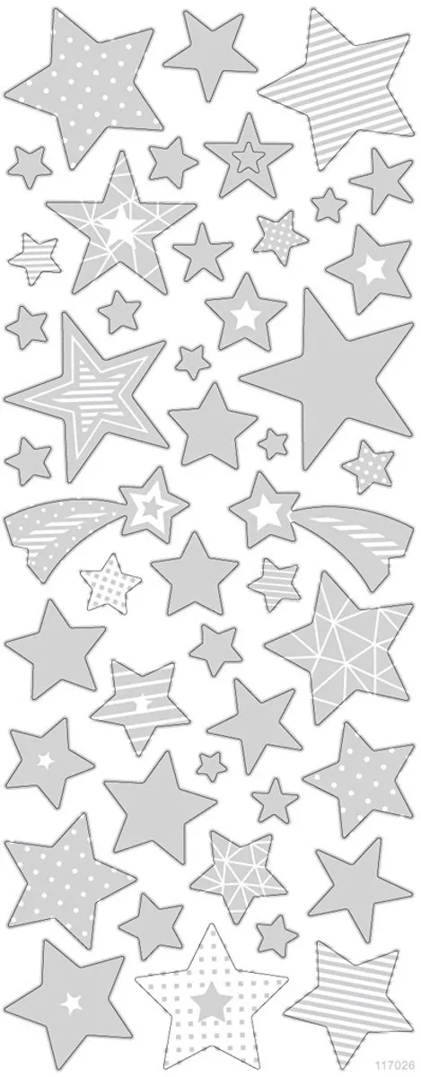 Creativ Company Zilver Sterren Stickers 10x24cm