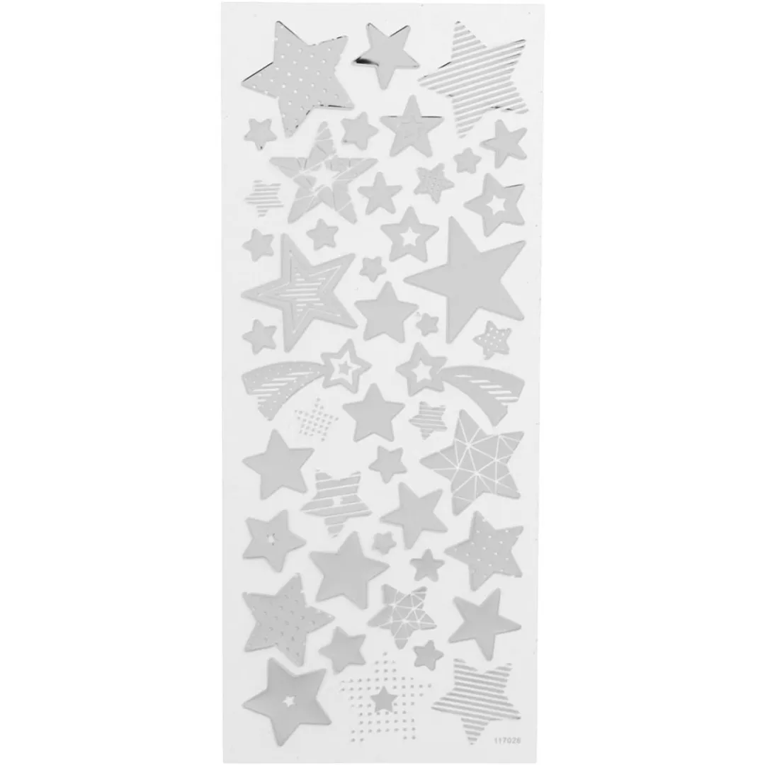 Creativ Company Zilver Sterren Stickers 10x24cm