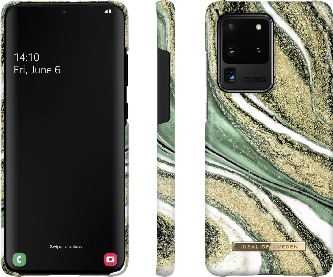 iDeal of Sweden Fashion Case Samsung Galaxy S20 Ultra Cosmic Green Swirl - IDFCSS20-S11P-192 - afbeelding 4 van 6