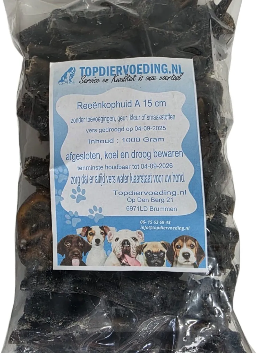 Topdiervoeding Kophuid Ree Hondensnack 15cm - 1kg
