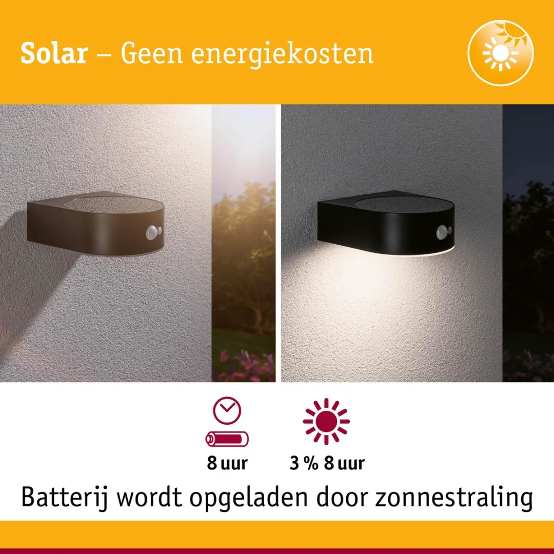 Paulmann Solar LED Wandarmatuur Eileen Bewegingsmelder IP44 3000K