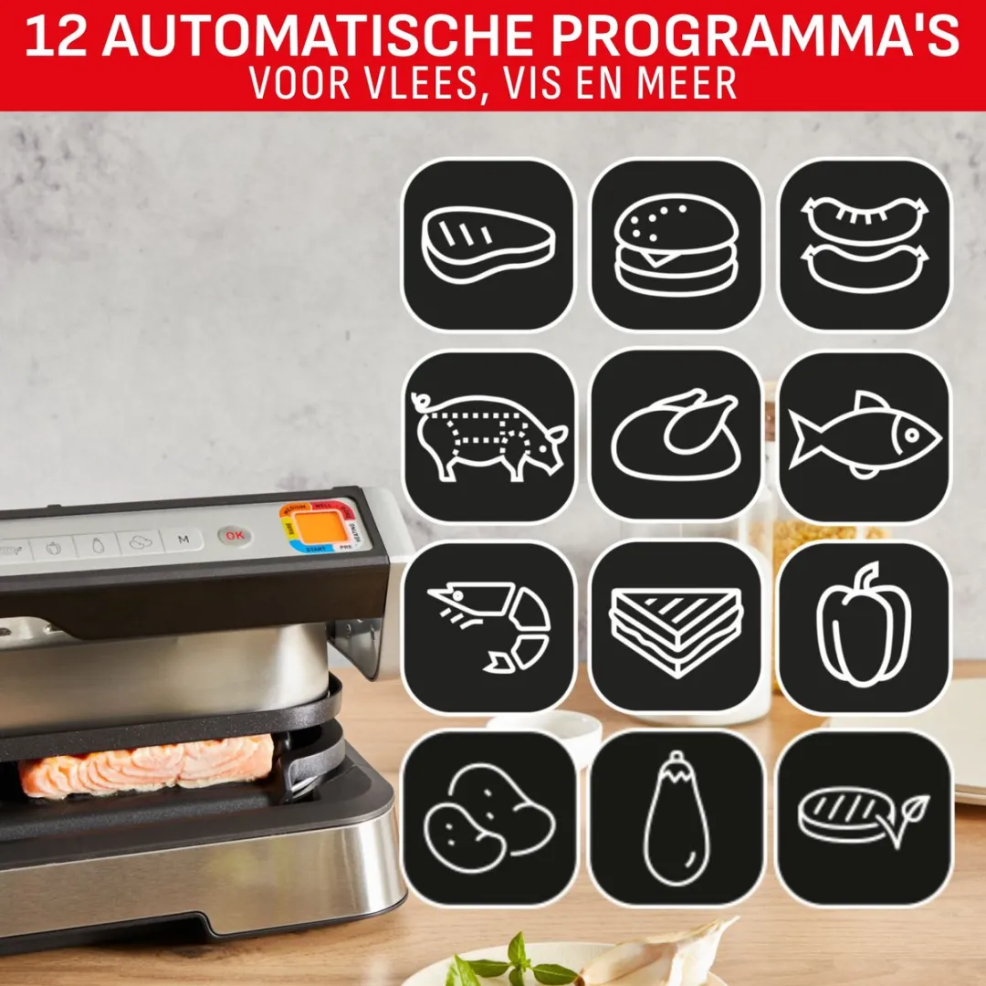 Tefal OptiGrill 4in1 XL GC784D Contactgrill - 2200W - Zilver