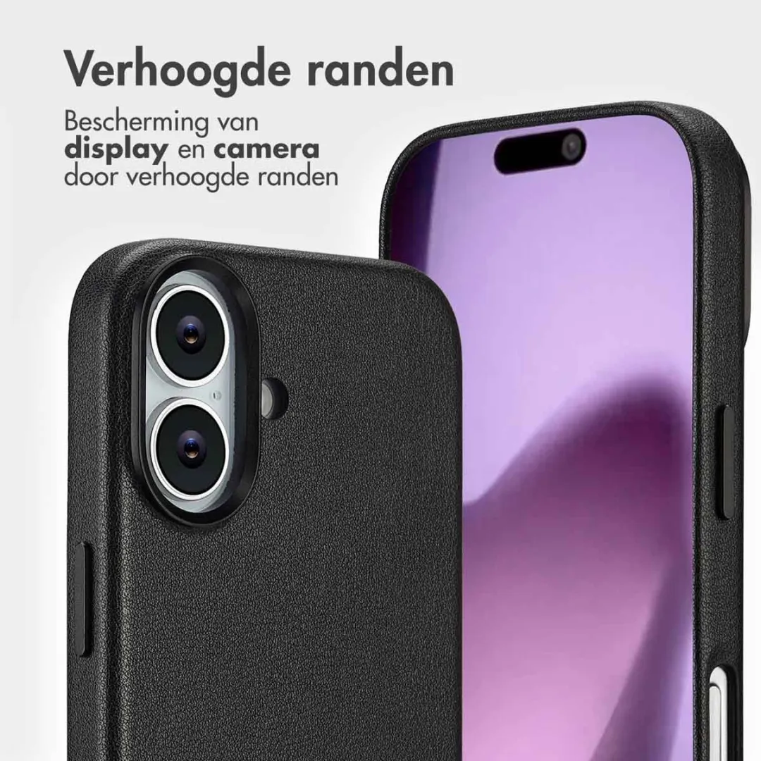 Accezz iPhone 17 Leather Bookcase Hoesje - 3 Pasjes - Zwart