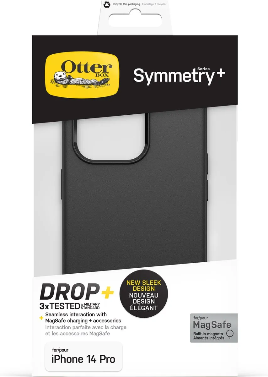 OtterBox Symmetry Plus Hoesje iPhone 14 Pro - Zwart - 77-89043 - afbeelding 3 van 6