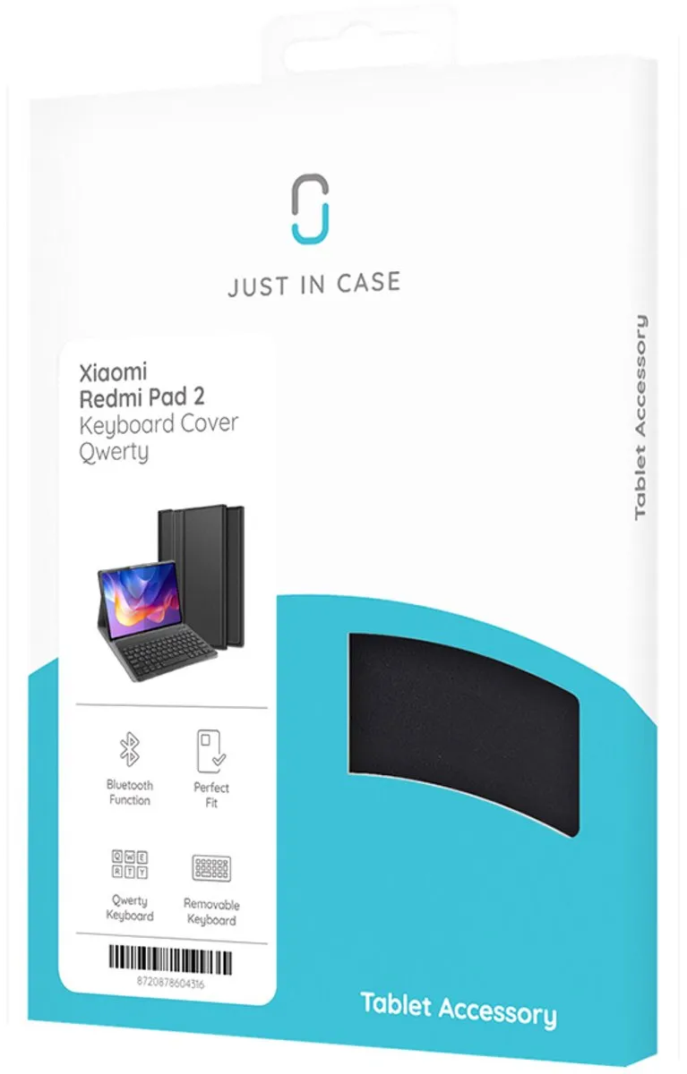 Just in Case Cazy TXM2776KB1QY Tablethoes met Toetsenbord - Xiaomi Redmi Pad 2 - Zwart