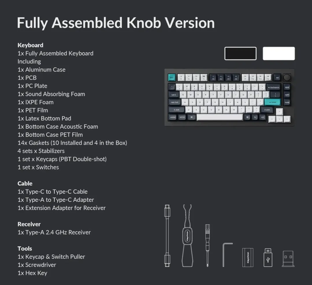 Keychron Q1 Max QMK/VIA Gaming Toetsenbord - Wit