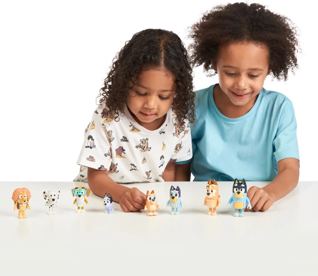 Moose Toys Bluey Familie & Vrienden Speelfiguren - 8 Stuks - Multikleur