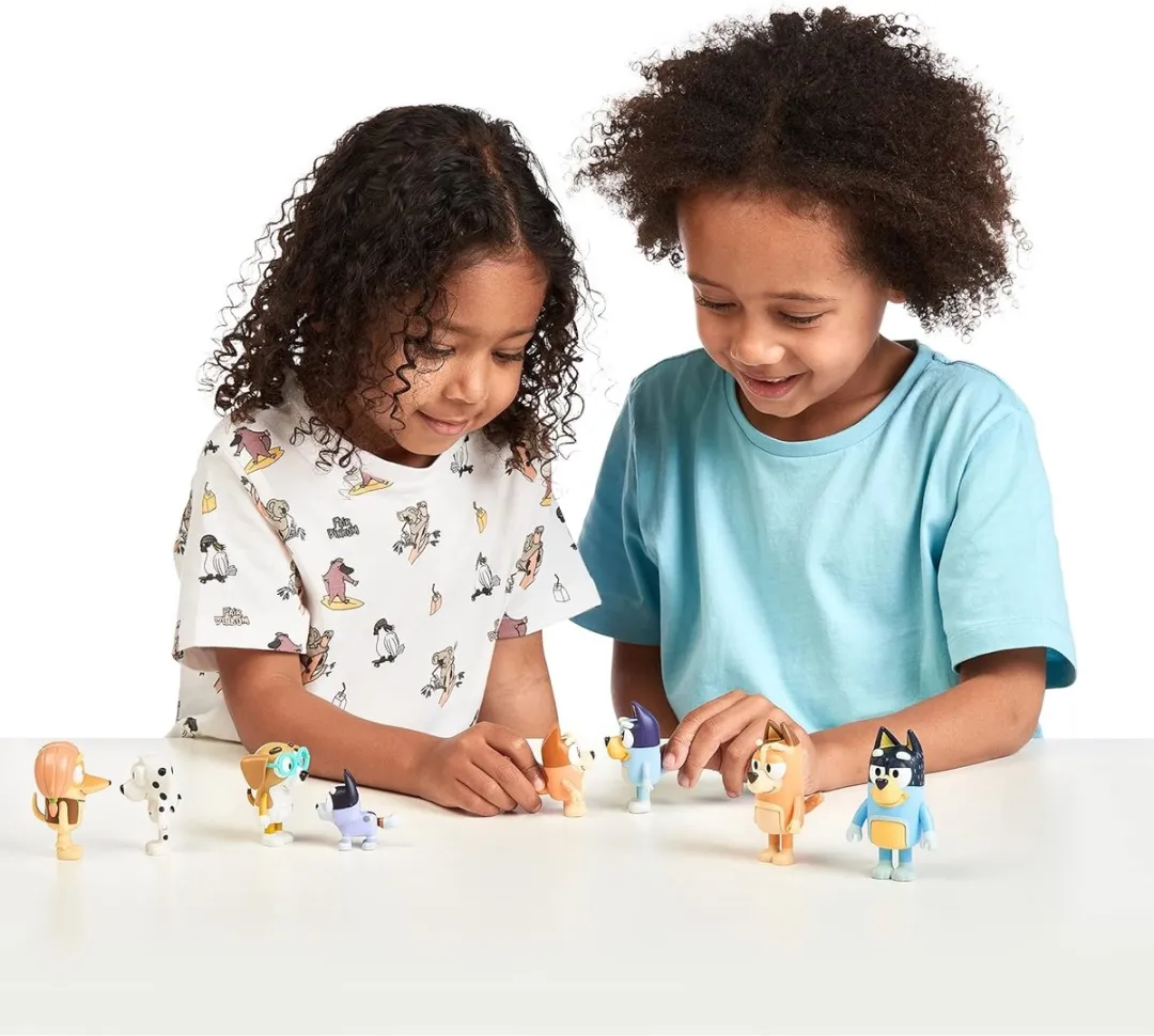 Moose Toys Bluey Familie & Vrienden Speelfiguren - 8 Stuks - Multikleur