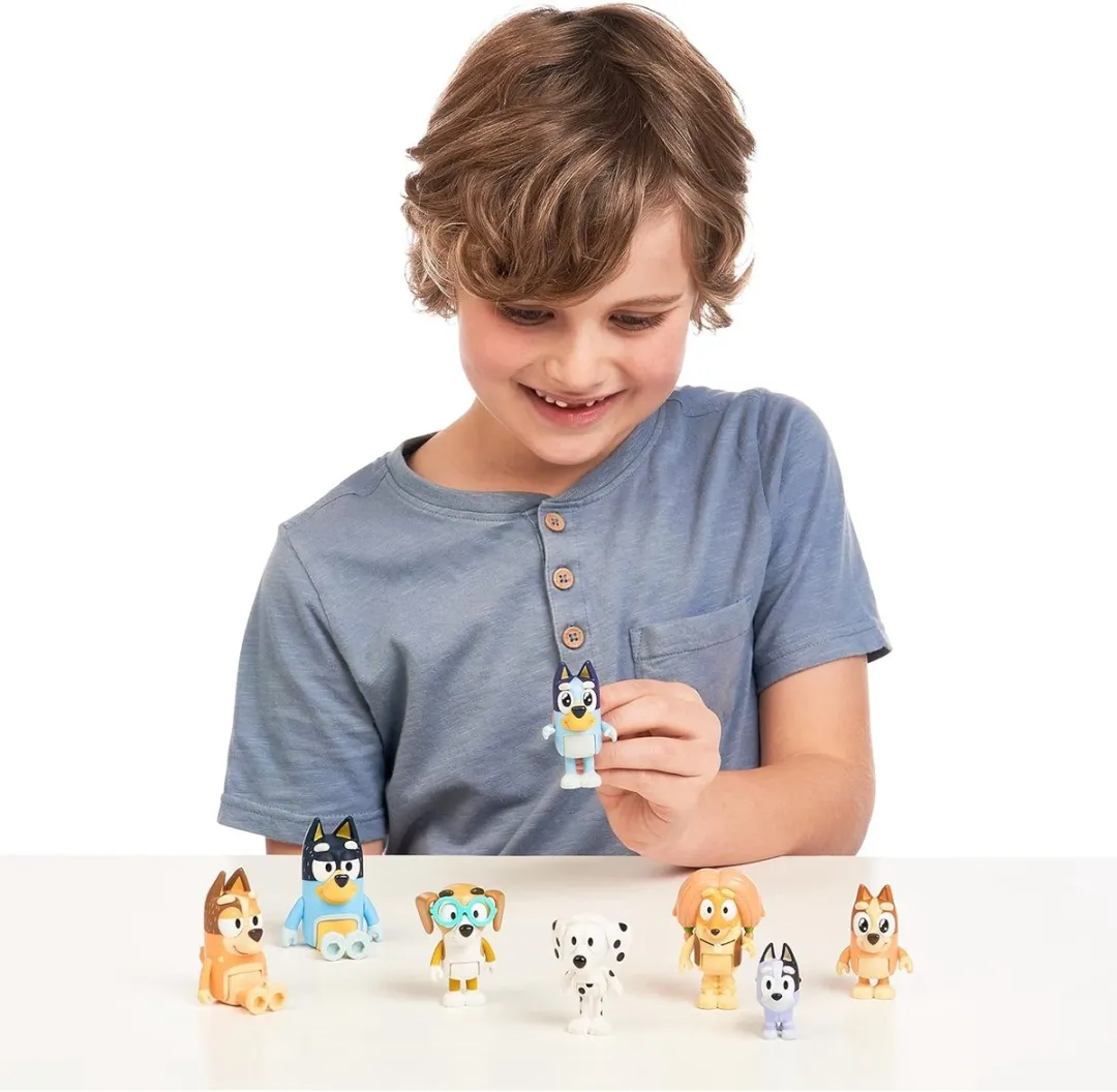 Moose Toys Bluey Familie & Vrienden Speelfiguren - 8 Stuks - Multikleur